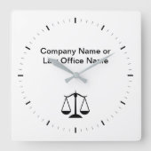 弁護士Office Companyロゴ時計 スクエア壁時計 (正面)