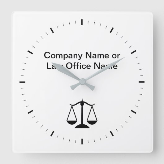 弁護士Office Companyロゴ時計 スクエア壁時計 (正面)