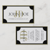 弁護士W/Bの金ゴールドのモノグラムかボーダー 名刺 (正面/裏面)