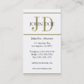 弁護士W/Wの金ゴールドは縞で飾ります-利用できるレターヘッド- 名刺 (裏面)