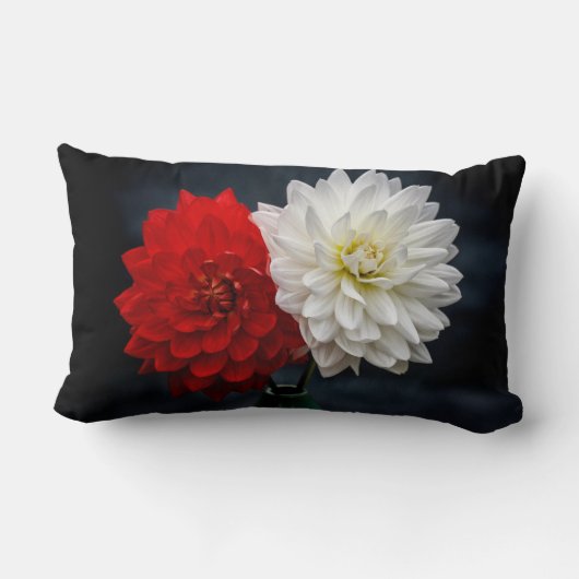 弁赤と白付き花屋外枕 ランバークッション (裏面)