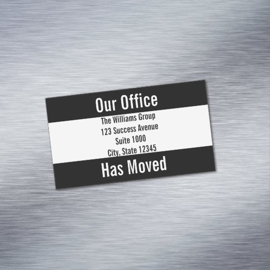 弊社のオフィスが白黒の発表を引き継ぎました マグネット名刺 (インサイチュ)