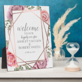 弊社の看板結婚バラへようこそモダン フォトプラーク (側面)