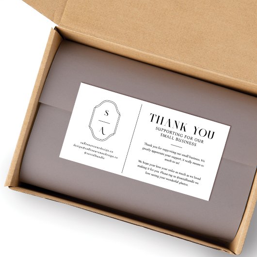 弊社のSmall Business Monogramをサポートいただきありがとうございます サンキューカード