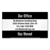 弊社は引っ越しのお知らせテンプレート マグネット名刺 (正面)