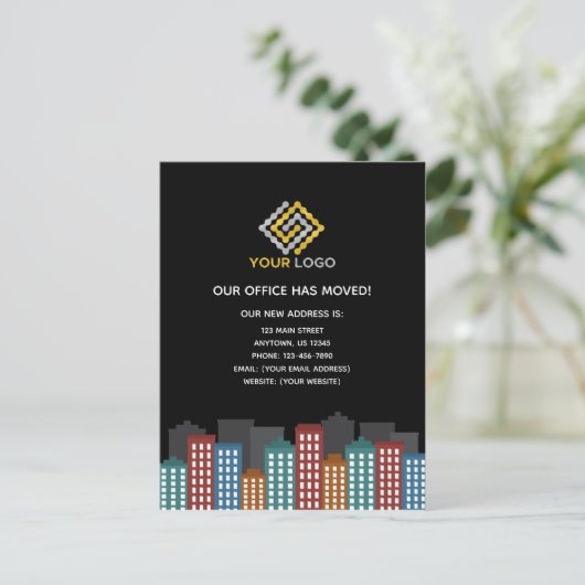 弊社は転居先の変更を致しました ポストカード (スタンド正面)