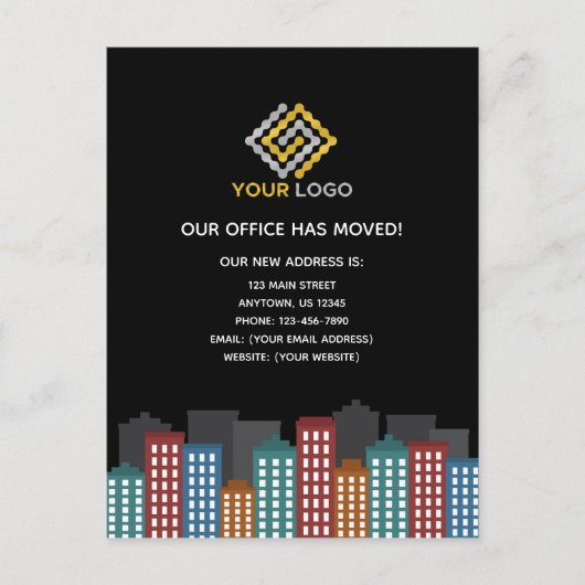 弊社は転居先の変更を致しました ポストカード (正面)