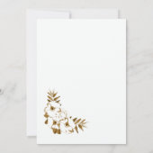 式と披露宴金ゴールドのフローラ結婚の 招待状 (裏面)