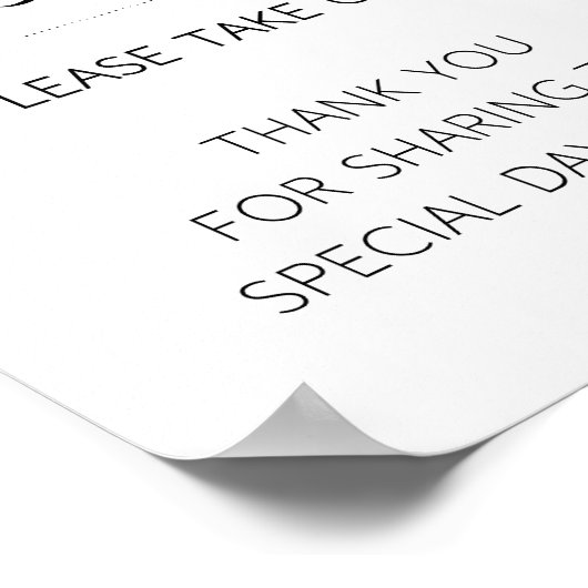 式のサインを結婚式 プログラムして下さい ポスター (角)