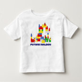 式のブロックとのかわいい未来の建築者のデザイン トドラーTシャツ (正面)
