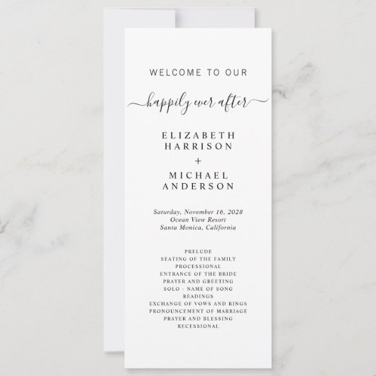 式の後ずっとシックで楽結婚しいプログラム (正面)