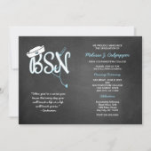 式の招待をピンで止めているBSNの卒業のナース 招待状 (正面)