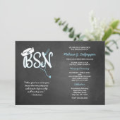 式の招待をピンで止めているBSNの卒業のナース 招待状 (スタンド正面)