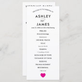 式の明るい赤紫色のハートのためのモダンな結婚式プログラム プログラム (正面/裏面)