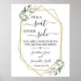 式の緑の両側結婚に席を選ぶ ポスター