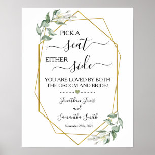 式の緑の両側結婚に席を選ぶ ポスター