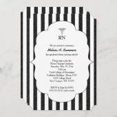 式をピンで止めているRNのナースは黒いグリッターを誘います 招待状 (正面/裏面)