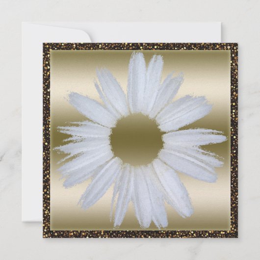 式をピンで止めるRNのナースの卒業|のデイジーの金ゴールド 招待状 (裏面)