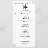 式モダン用ブラックヒトデ結婚式 プログラム (正面/裏面)