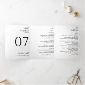 式モダン結婚式パーティーディナー愛する記憶 三つ折り招待状 (内部)