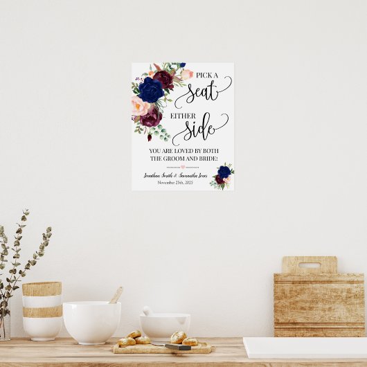 式典の両側のネイビー結婚サインを選ぶ ポスター (キッチン)