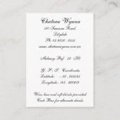 式典の場所とドリンク情報カードの挿入 エンクロージャーカード (裏面)