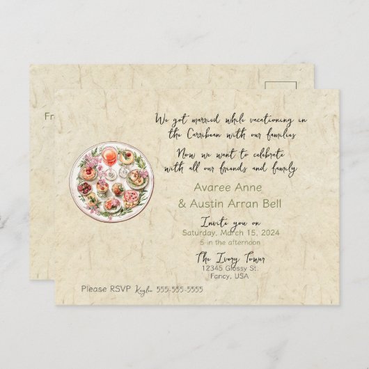 式典の後の結婚式招待状はがき インビテーションポストカード (正面/裏面)