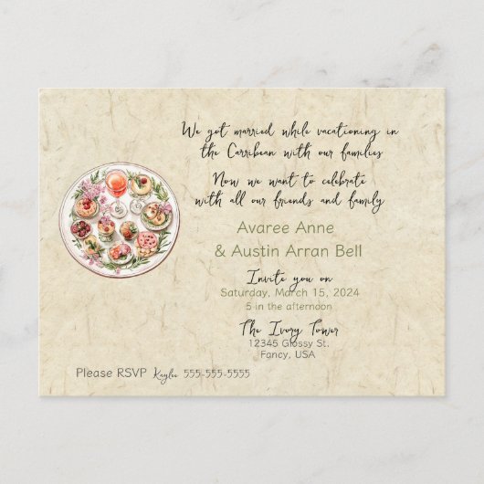 式典の後の結婚式招待状はがき インビテーションポストカード (正面)