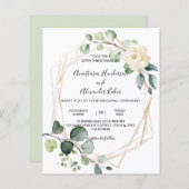 式典エレガントに対する予算結婚招待状。 (正面/裏面)