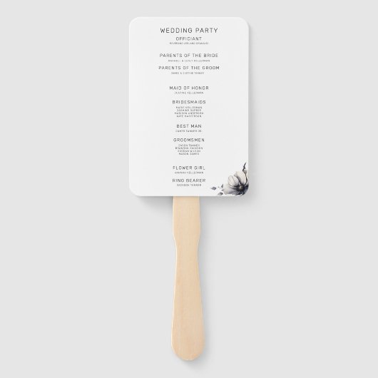 式典プログラム白黒結婚フローラ ハンドファン (裏面)