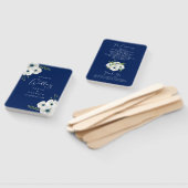 式典プログラ結婚ム |ネイビーブルーホワイトフローラ ハンドファン (組立なし)