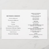 式典結婚プログラムミニ金ゴールド紙吹雪アイボリー (裏面)