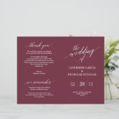 式典結婚プログラムEleganceモダン Burgundy (スタンド正面)