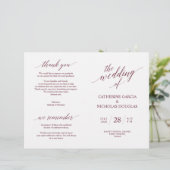 式典結婚プログラムEleganceモダン Burgundy (スタンド正面)