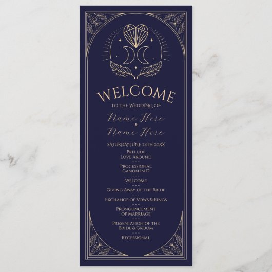 式典 ウェディング パーティー カード タロット プログラム 星 (正面)