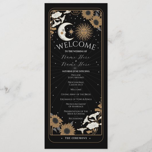 式場 ウェディングパーティー カード タロット 歓迎 メニュー (正面)