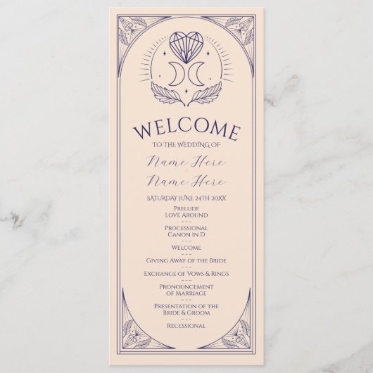 式場 結婚式 ゲストカード タロット プログラム 星 (正面)