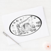 式幽霊のよく出る- 楕円形シール (封筒)