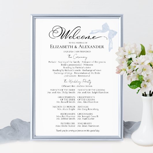 式結婚プログラムのサイン |ブルーボウ ポスター