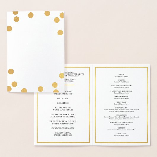 式結婚プログラム大水玉模様 箔カード (ディスプレー)