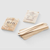 式結婚式の木素朴のモノグラム名 ハンドファン (組立なし)