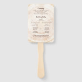 式結婚式の木素朴のモノグラム名 ハンドファン (裏面)