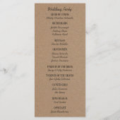 式結婚計画 | クラフト紙 プログラム (裏面)