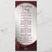 式結婚赤ピンクのバラ花枠 プログラム (裏面)