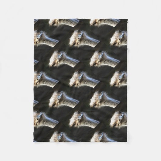 式芸術的付きダチョウおっちょこちょいのポートレート フリースブランケット (正面)