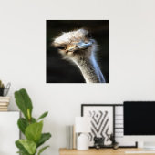 式芸術的付きダチョウおっちょこちょいのポートレート ポスター (ホームオフィス)