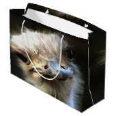 式芸術的付きダチョウおっちょこちょいのポートレート ラージペーパーバッグ (裏面アングル)