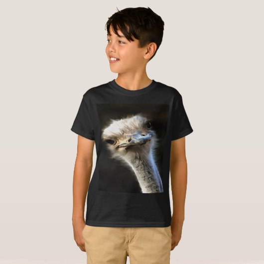 式芸術的付きダチョウおっちょこちょいのポートレート Tシャツ (正面フル)