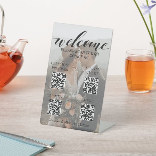 式&シーティングチャート&バーメニューqrコード写真 台座サイン (インサイチュ)