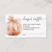 弓おむつラッフル付き秋のカボチャ エンクロージャーカード (正面)